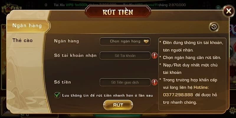 Lưu ý quan trọng khi tân binh rút tiền app tài xỉu online